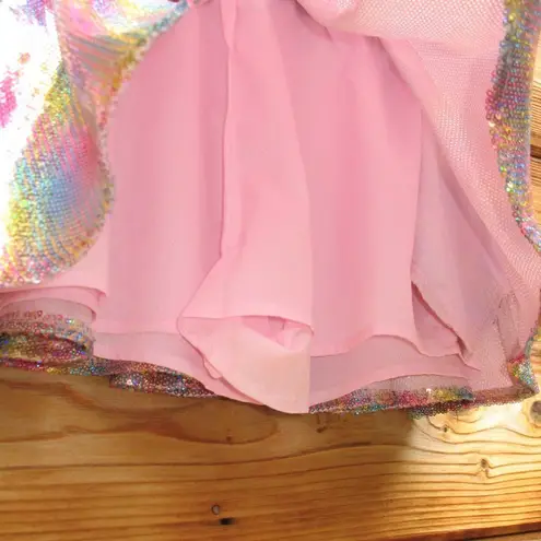 Queen of Sparkles Rainbow Glitter Skirt Skort Blue Size XS