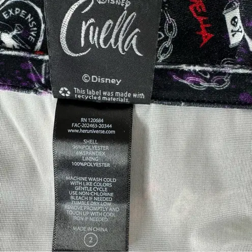 Her Universe Disney Cruella Icon Toss Velvet Strappy Dress Plus Size 2 2X