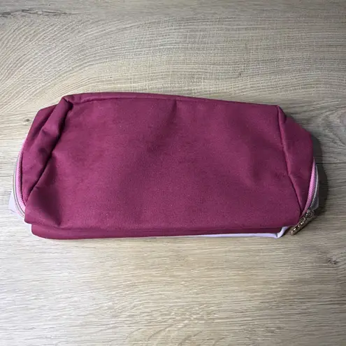 Mary Kay Makeup Bag Pouch Lilac Maroon Pink Flower Zippered Vanity Travel Case