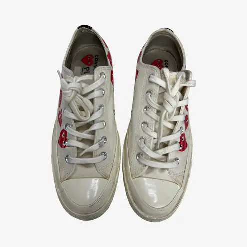 Comme Des Garçons PLAY x Converse Chuck Taylor Red Heart Low Top Sneakers 7M/ 9W White Size 9