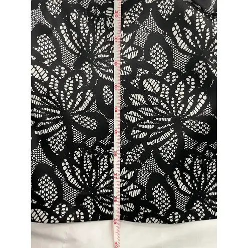 Joseph Ribkoff Black Ivory Lace Print Sheath Scoop Neck Dress Sleeveless Size 8