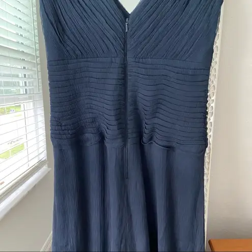 Tadashi Shoji Tadashi Collection Navy Silk Chiffon Dress Size 4