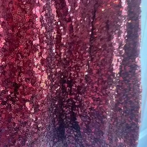 Dance in the Spotlight Burgundy Satin Sequin Bustier Mini Dress Size M B25 Red Size M