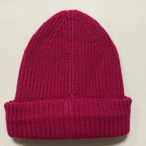 Coach Women's Classic Ribbed Tonal Patch Cuff Beanie Pink