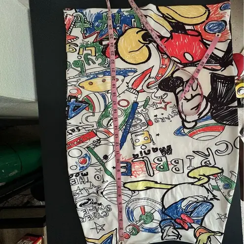 Mickey Mouse Donald Duck Scribble Space Theme Pencil Skirt Size XL (See Descrip)
