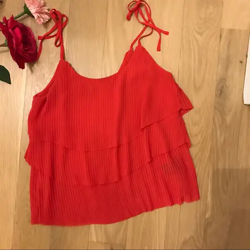 Patterson J Kincaid beautiful ruffled top Red Size XS