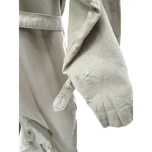 Newport News Vtg Styleworks Linen Cotton Jumpsuit Utility Boiler Suit Khaki L 14