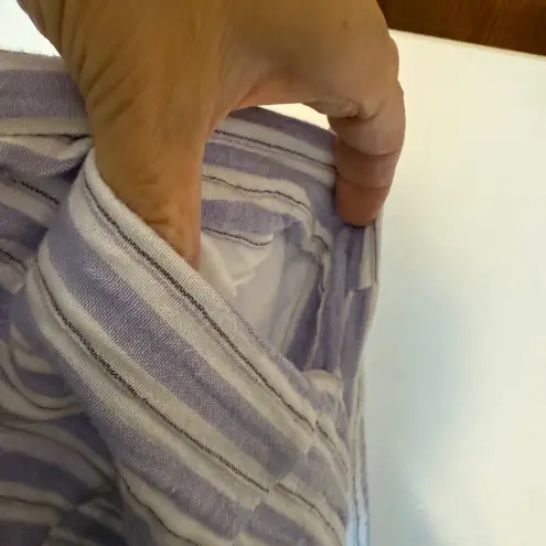 Striped Maxi Dress Tiered Long Sleeve XXL V Neck Blue White Greece vacation