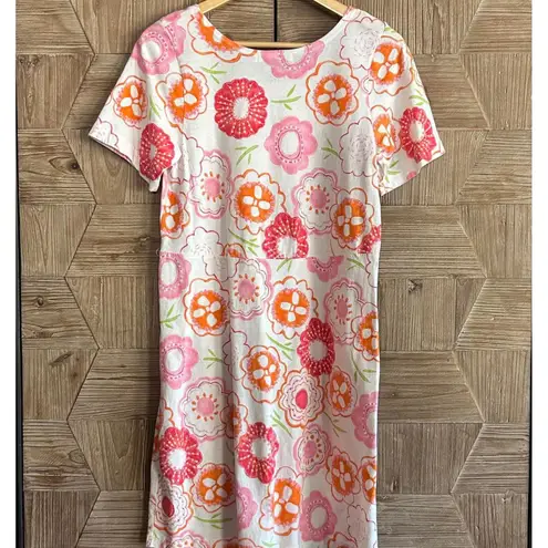 Fresh Produce Womens Pink Orange Floral Dress Size S Casual Cottage
