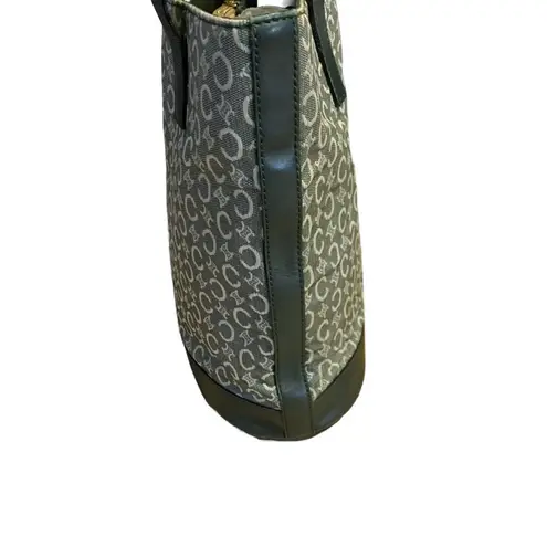 CELINE TOTE BAG IN MACADAM CANVAS & LEATHER GRAY SIGNATURE PRINT TOTE BAG