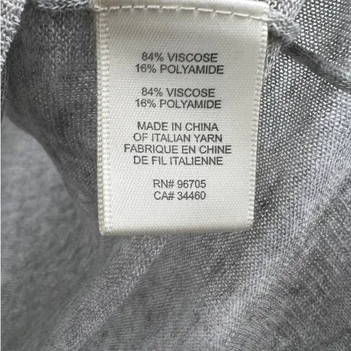 Rebecca Taylor Sweater Womens Gray Ruffle Open Knit Pullover Size Medium - Image 4