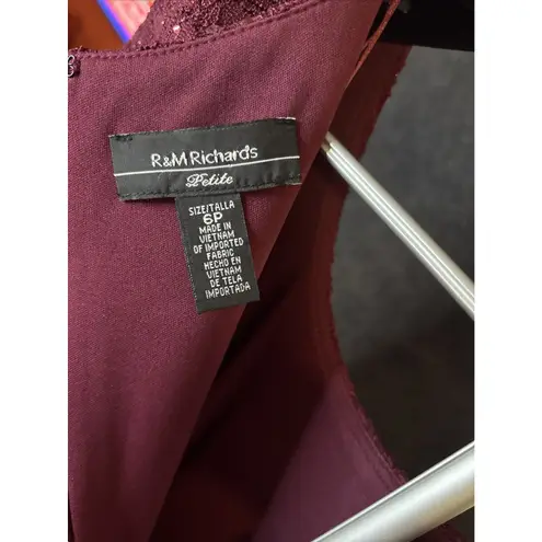 R & M Richards Red Asymmetrical High-Low Cocktail Dress 6P