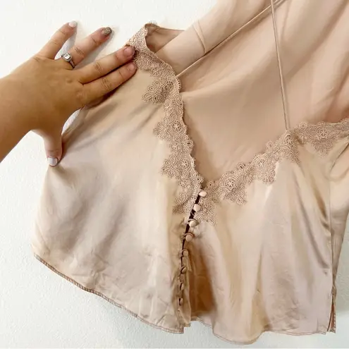 Cami NYC  Elle Button Back Silk Top In Rose Dust Tan Revolve Size Medium M