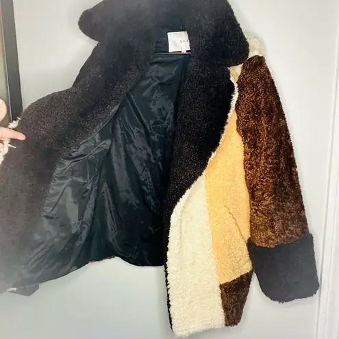 Adam Levine A.L.C Women's Brown Button Front Stefan Faux Fur Stanley Coat Size Medium