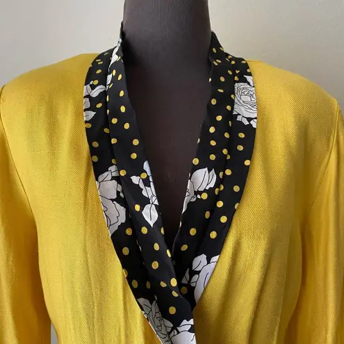 Danny & Nicole sz L silk/rayon yellow midi dress