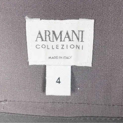 Armani Collezioni Women's Flat Front Dress Pants Trousers Dark Grey Taupe Size 4