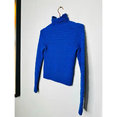 DREYDEN Cobalt Blue Knit 100% Merino Wool High Neck Dyer Sweater Size XS