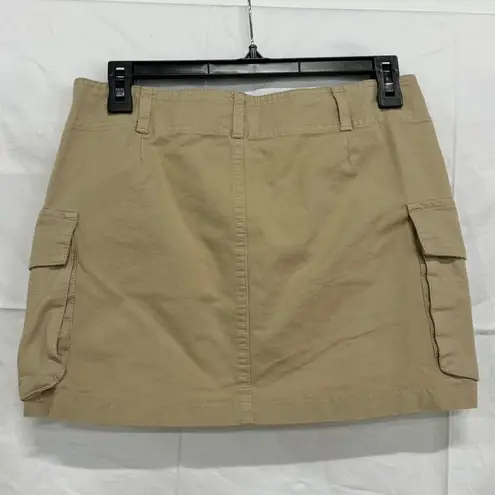 John Galt Beverly High Waisted A-Line Cargo Mini Skirt Beige Women's Size XS / S