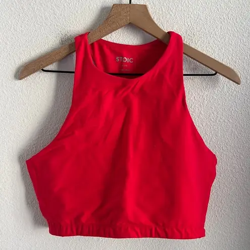 Stoic Red Racerback Cropped Active Tank Top Shirt Sports Bra Style XL