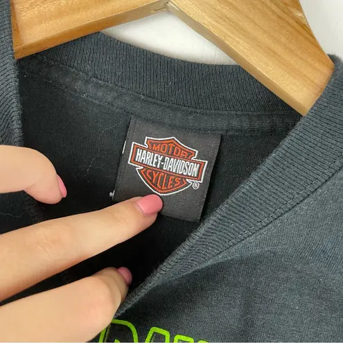 Y2K Harley Davidson Looney Tunes Retro Graphic Long Sleeve Shirt Sz XS/S Black