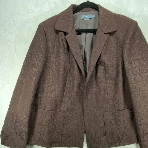 Koret Woman Blazer Brown Textured Career Jacket Business Size 18W