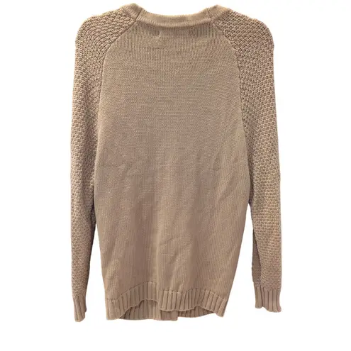 Rubbish Taupe Cable Knit Chunky Button Front Cardigan Sweater Size XS Cotton