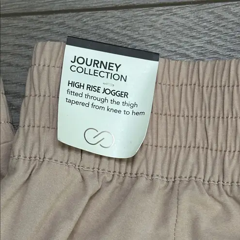 CALIA High Rise Ankle Zip Joggers Journey Collection Sandstone Tan Size XS