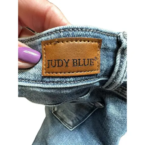 Judy Blue  Women’s Sz 5/27 Blue Paint Splash Destroyed Boyfriend Jeans #U7-7