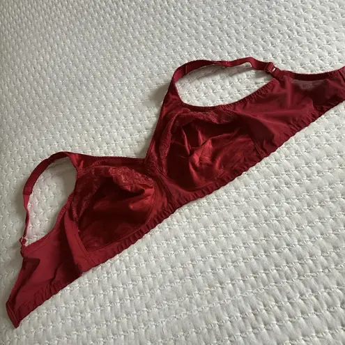 Glamorise 1000 Full Coverage Wireless Bra Sz 42DD Red MagicLift Original Support