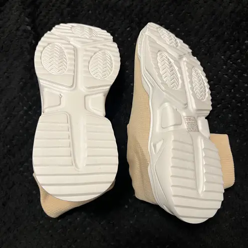 Mid Calf Sock Sneakers Sock Boots Knitted Boots Breathable Slim Fit Boots Round Tan Size 6.5