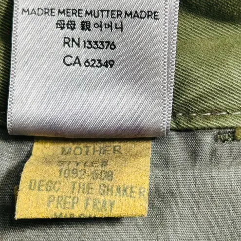 Mother The Shaker Prep Frayed Pants Fatigue Green & Red Size 25 Crop