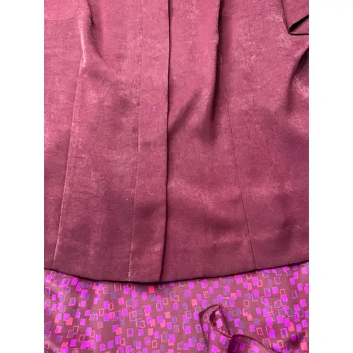 Leslie Fay Vintage Plum Jewel Tone 3 Piece Skirt Set Size 12 Petite Secretary