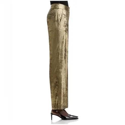 Elie Tahari NWT The Hannah Gilded Wide Leg Trousers Pants Brushed Gold sz 4 $295