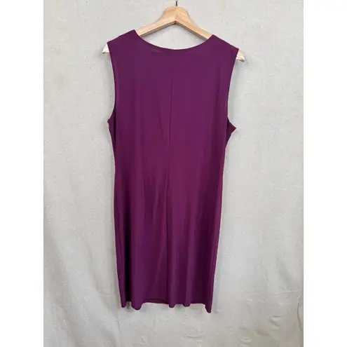 R & M Richards Petite Dress Womens Size 12P Purple Sleeveless Tunic Necklace