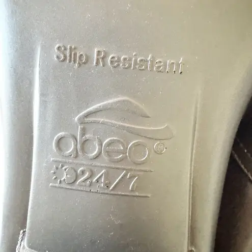 ABEO 24/7 Women's Carin Black Leather Comfort Slip Resistant Clog Shoes Size 6.5