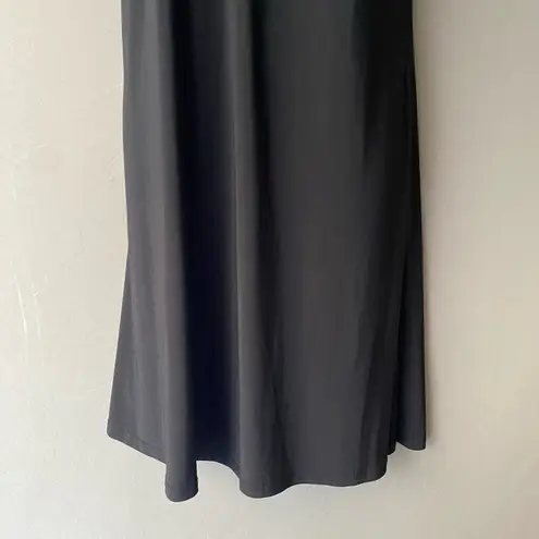 MSK sz 6 black sleeveless halter shift boho dress