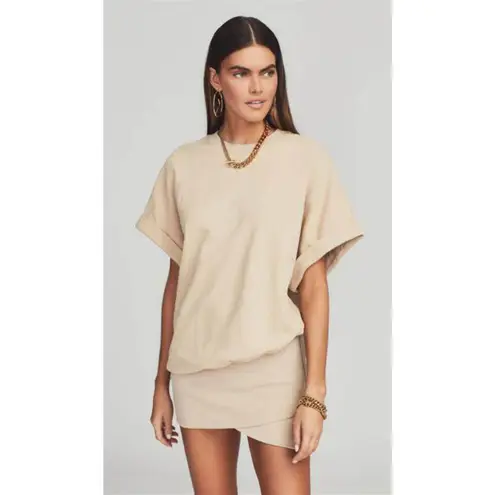 Retrofete Coleen Sweatshirt Mini Dress in Tan Size Large