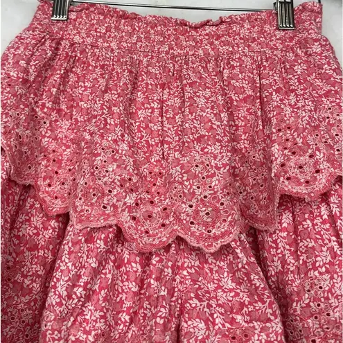 American Eagle  Pink Tiered  Floral Skort/Skirt Sz SX Elastic Waist