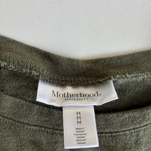 Motherhood Maternity Olive Green Ruched Drawstring Long Sleeve Top Size M
