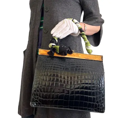 Vintage Genuine Alligator Black Top