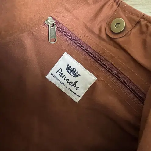 Panache Aztec Tote Bag Purse Wool Large Multicolor Rust Handwoven 19.5in x 16in Orange