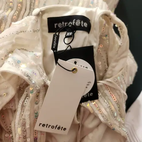 Retrofête Retrofete Millie Dress in Geo White Sequin Size XS NWT Cutout Sleeveless Maxi