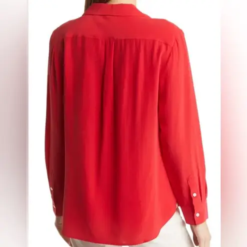 Tommy Bahama  100% Silk Blouse Women’s Medium Red Work Office Holidays Christmas