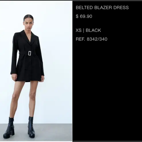 ZARA  Belted Blazer Black Dress