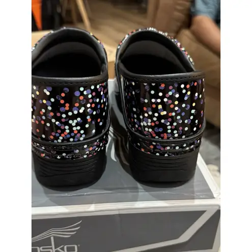 Dansko Women's LT Pro Clogs - Confetti Patent SIZE 42 US 11.5-12 Black