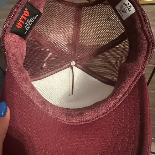 OTTO Burgundy Trucker Hat with western charms Red