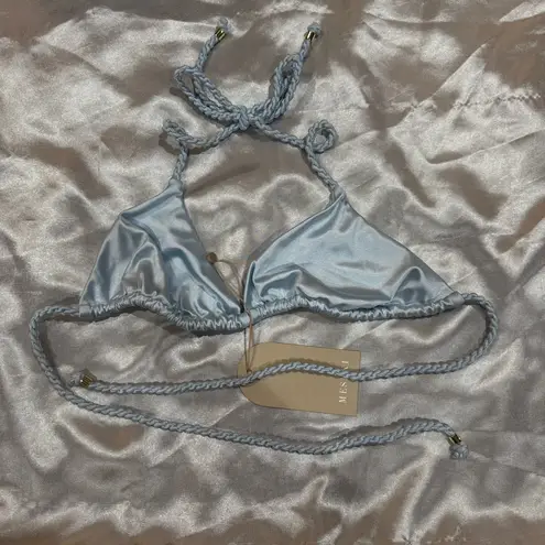 Meshki Sachi Triangle Bikini Top Arctic Blue Size M