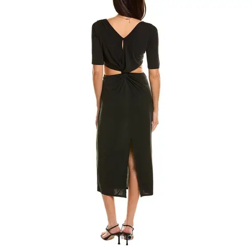 Equipment Genevieve black cutout Midi Dress Size S Silk Blend Slinky Sexy