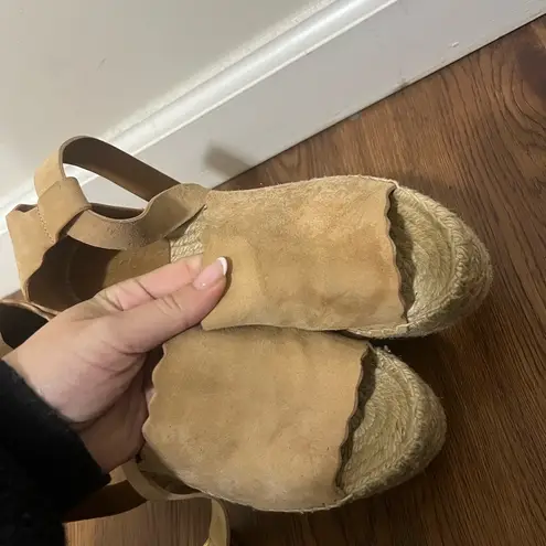 Chloé Chloe Nude Lauren Suede Wedge Espadrilles Size 36 EU $680