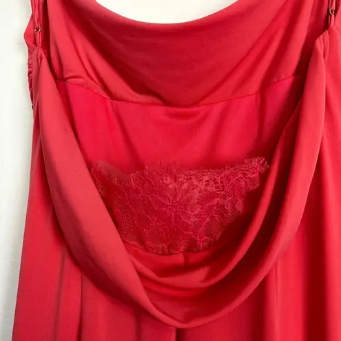 Katie May Surreal Cowl Back Evening Dress in Coral Size Large